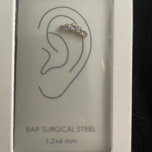 Silver and White Minimalist Ear Cuff Earrings
